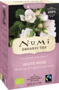 Chá branco biológico halal kosher Numi com pétalas de rosa branca